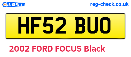 HF52BUO are the vehicle registration plates.