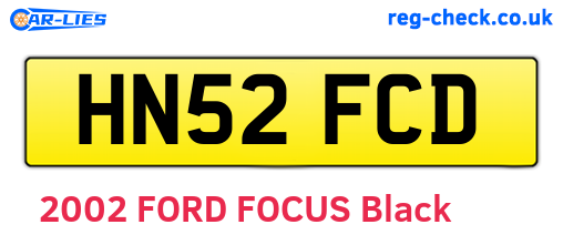 HN52FCD are the vehicle registration plates.