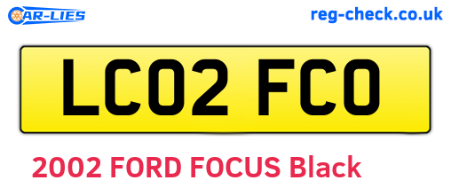 LC02FCO are the vehicle registration plates.
