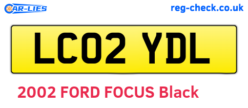 LC02YDL are the vehicle registration plates.