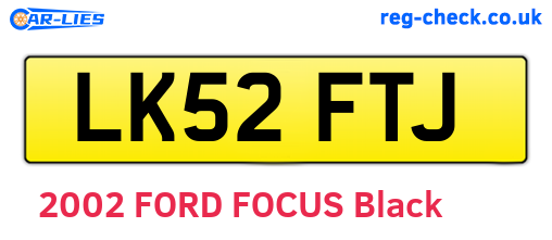 LK52FTJ are the vehicle registration plates.