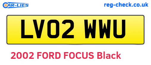 LV02WWU are the vehicle registration plates.