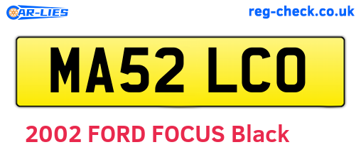 MA52LCO are the vehicle registration plates.