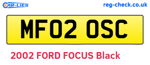 MF02OSC are the vehicle registration plates.