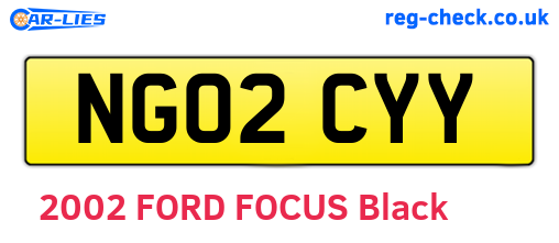 NG02CYY are the vehicle registration plates.