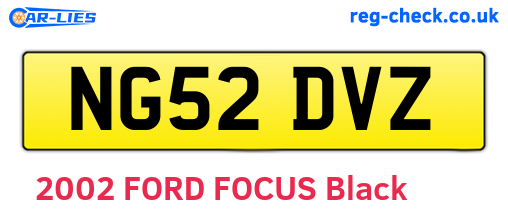 NG52DVZ are the vehicle registration plates.