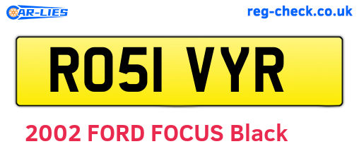 RO51VYR are the vehicle registration plates.