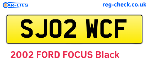 SJ02WCF are the vehicle registration plates.