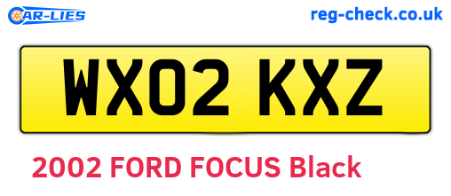 WX02KXZ are the vehicle registration plates.