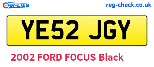 YE52JGY are the vehicle registration plates.