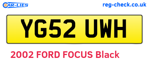 YG52UWH are the vehicle registration plates.