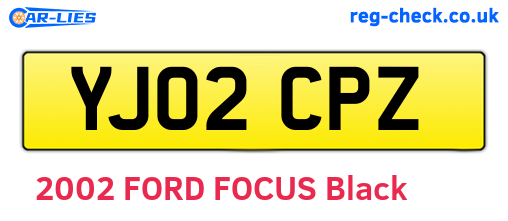 YJ02CPZ are the vehicle registration plates.
