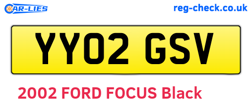 YY02GSV are the vehicle registration plates.