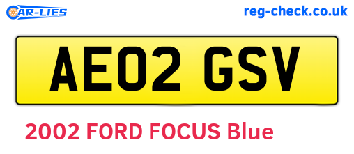 AE02GSV are the vehicle registration plates.