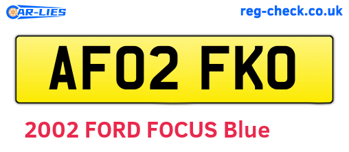 AF02FKO are the vehicle registration plates.