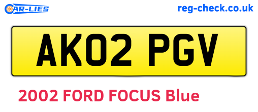 AK02PGV are the vehicle registration plates.