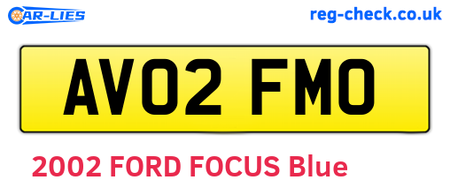 AV02FMO are the vehicle registration plates.