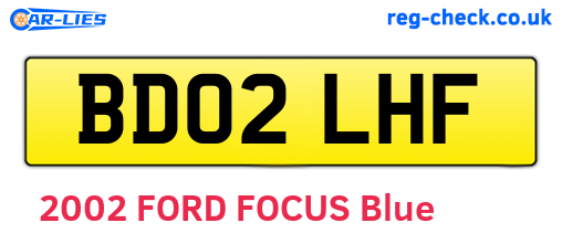 BD02LHF are the vehicle registration plates.