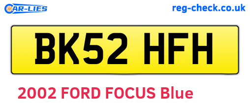 BK52HFH are the vehicle registration plates.