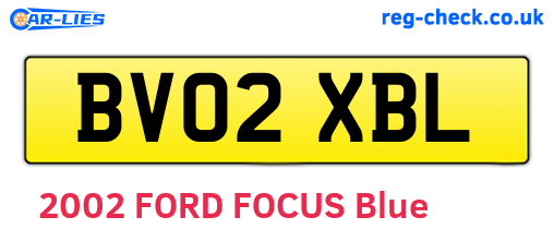 BV02XBL are the vehicle registration plates.
