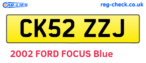 CK52ZZJ are the vehicle registration plates.