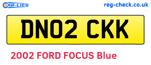 DN02CKK are the vehicle registration plates.