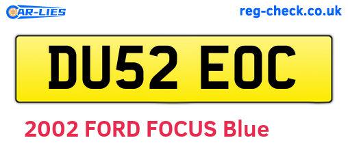 DU52EOC are the vehicle registration plates.