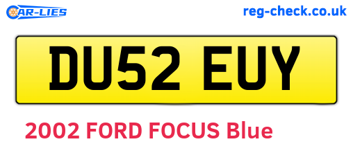 DU52EUY are the vehicle registration plates.