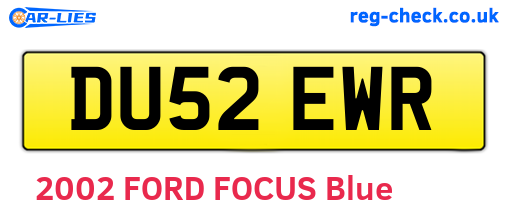 DU52EWR are the vehicle registration plates.
