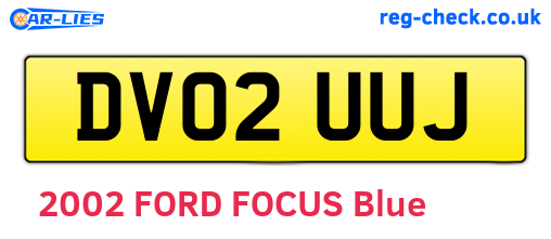 DV02UUJ are the vehicle registration plates.