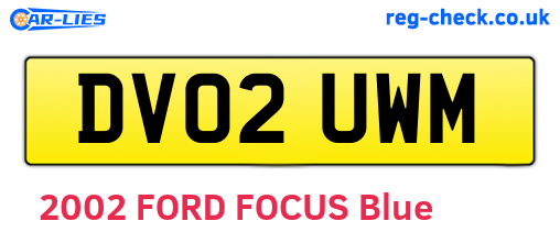 DV02UWM are the vehicle registration plates.