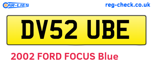 DV52UBE are the vehicle registration plates.
