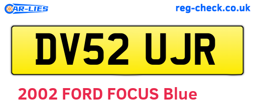 DV52UJR are the vehicle registration plates.
