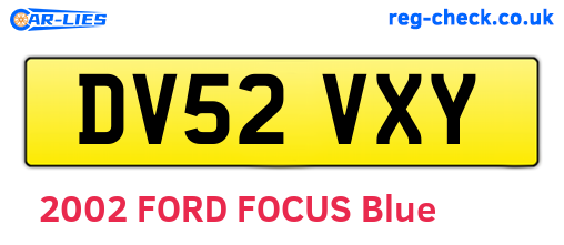 DV52VXY are the vehicle registration plates.