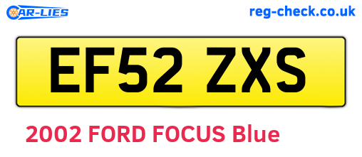 EF52ZXS are the vehicle registration plates.
