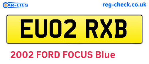 EU02RXB are the vehicle registration plates.