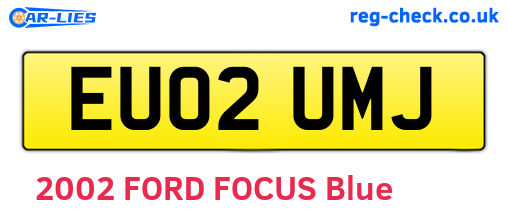 EU02UMJ are the vehicle registration plates.