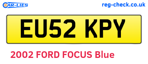EU52KPY are the vehicle registration plates.