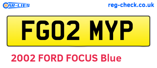 FG02MYP are the vehicle registration plates.