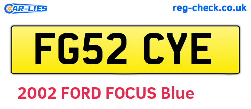 FG52CYE are the vehicle registration plates.
