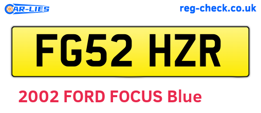 FG52HZR are the vehicle registration plates.