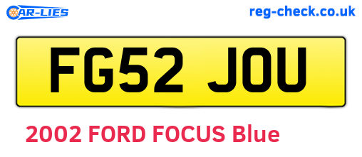 FG52JOU are the vehicle registration plates.