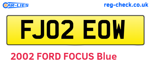 FJ02EOW are the vehicle registration plates.