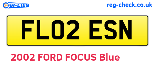 FL02ESN are the vehicle registration plates.