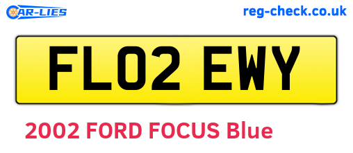 FL02EWY are the vehicle registration plates.
