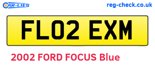 FL02EXM are the vehicle registration plates.