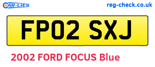 FP02SXJ are the vehicle registration plates.