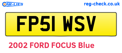 FP51WSV are the vehicle registration plates.
