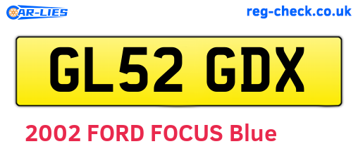 GL52GDX are the vehicle registration plates.
