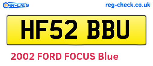 HF52BBU are the vehicle registration plates.